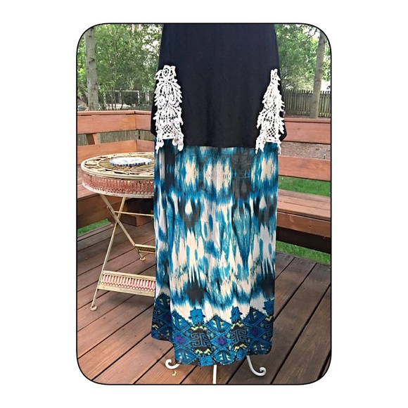 The "Elda"maxi skirt in blues!- LAST CHANCE - Picture 4 of 4