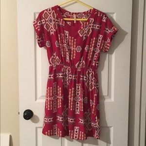 Red tribal print dress