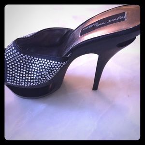 Rhinestone platform wedge heels