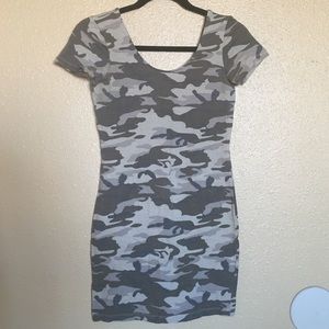 Camouflage Printed Bodycon Dress
