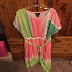 Pink and green dress