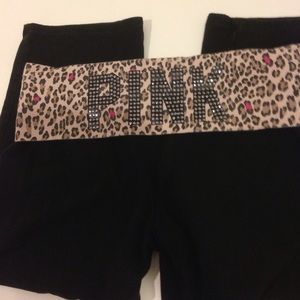 Pink yoga crop pants