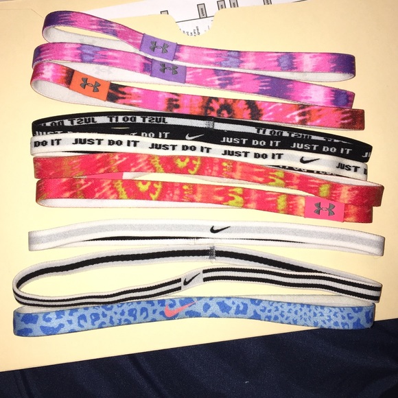 Nike and Under Armour headbands