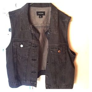 Grey denim vest