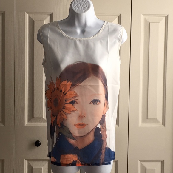 New| FLOWER GIRL TANK TOP - Picture 4 of 4