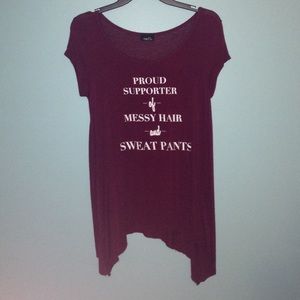 Proud supporter of messy hair and sweat pants