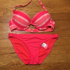 Pink tie dye Target pushup bikini