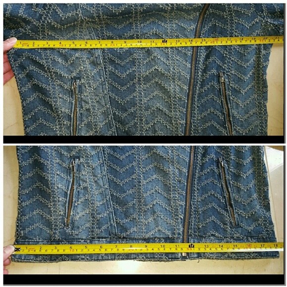 SOLD Free People Chevy Blue Punched Moto Jacket 12 - Picture 4 of 4