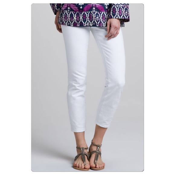 Tory Burch Denim - Tory Burch cropped white denim jeans, sz. 27