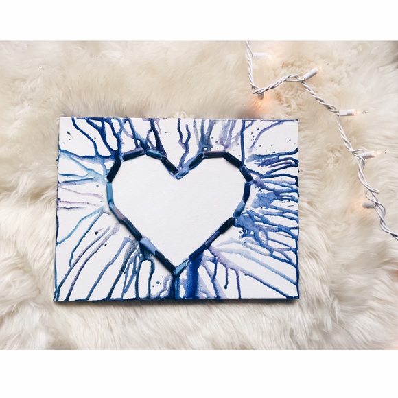 DIY Heart Crayon canvas