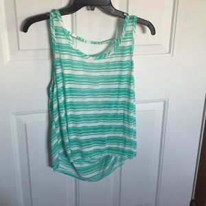 Turquoise striped shirt