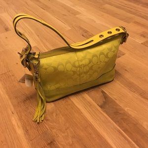 Neon Yellow / Green Coach Shoulder Bag