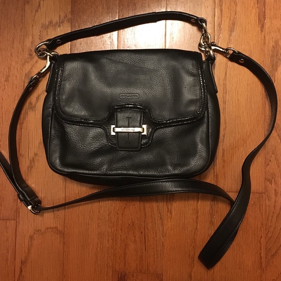 Coach black purse with strap