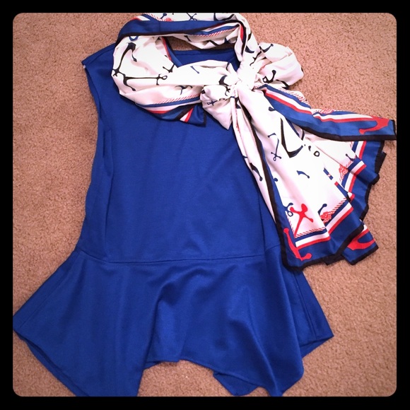 Handmade Tops - Final price🔵Blue hanky peplum top