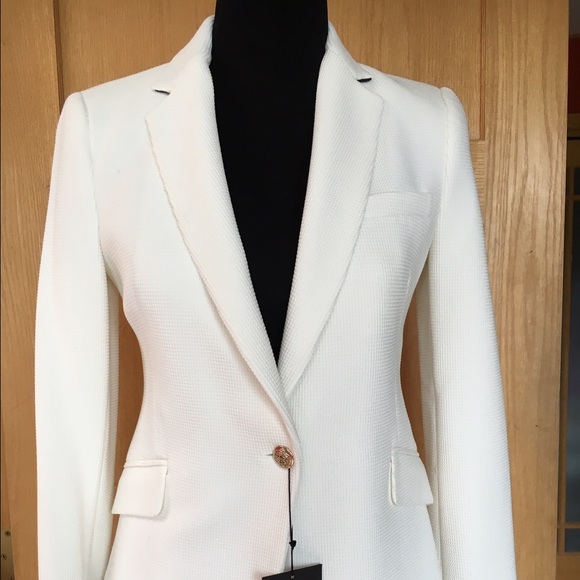 💫SOLD💫NWT Zara Textured Off White Blazer S - Picture 2 of 4