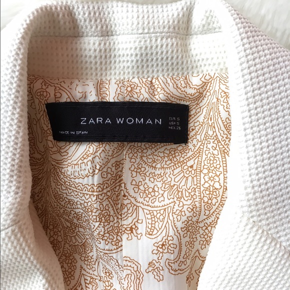 💫SOLD💫NWT Zara Textured Off White Blazer S - Picture 4 of 4