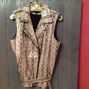 Faux snake skin vest