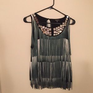 bebe fringe blouse