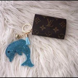 Teal Dolphin Keychain Bag Charm