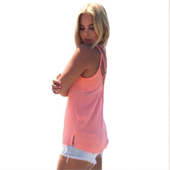 PINK CROSS BACK TANK💕 - Picture 3 of 4