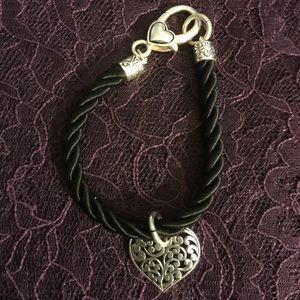 Heart rope charm bracelet