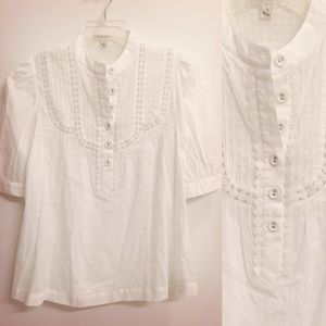Banana Republic White Eyelet Blouse