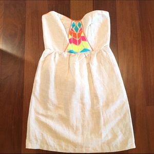 Linen Judith March strapless dress