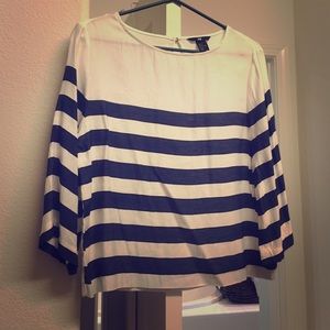 H&M White and Navy Top