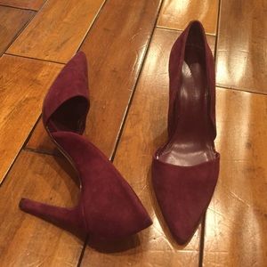Maroon pointy heels