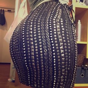 MM COUTURE STUDDED STYLISH PENCIL SKIRT BY MISS ME