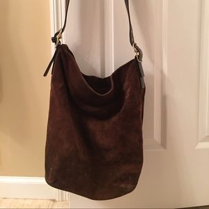 Vintage Coach Brown Suede Bucket Bag