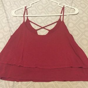 Cropped pink tank top