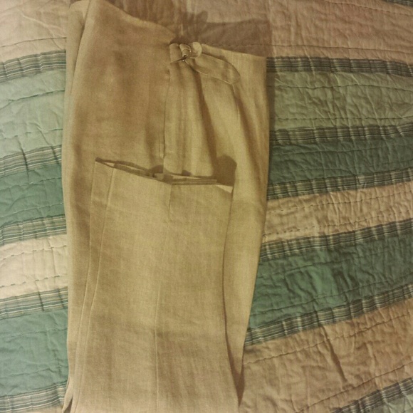 Womens Cream irish linen pants
