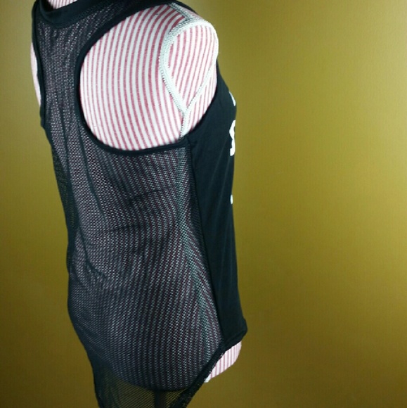 LAST ONE! Black Graphic Racerback Tank Tee - Picture 3 of 3