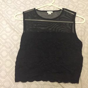Black lace/mesh crop top