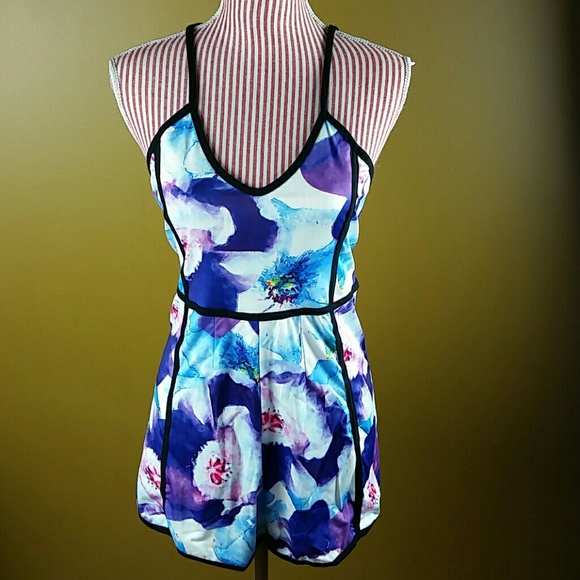LAST ONE! Turquoise and Blue Romper - Picture 2 of 3