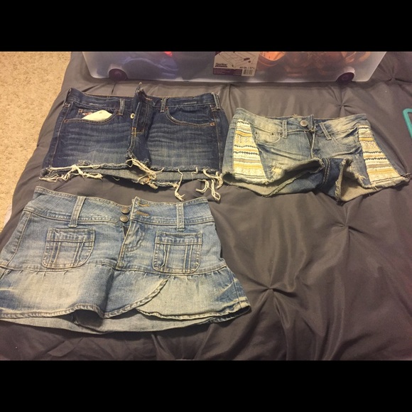 Jean skirts and one pair of shorts!