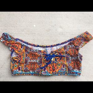 Topshop off the shoulder bikini crop top!