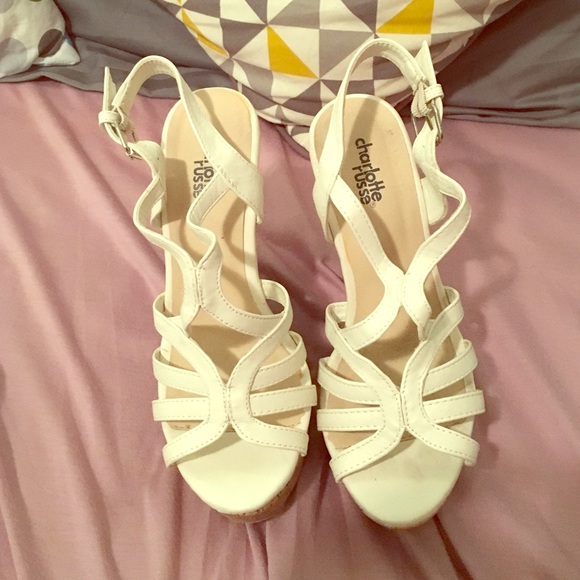 White Size 6 Charlotte Russe Wedges