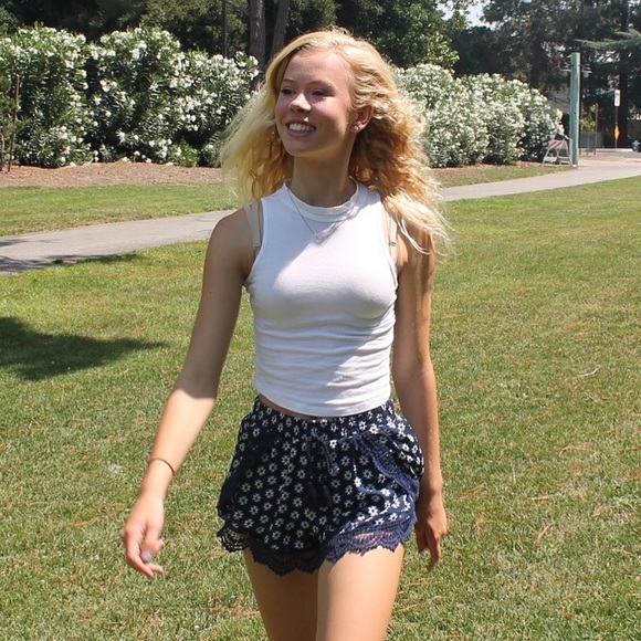 Blue and white soft shorts