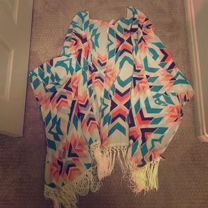 Cute urban fringe kimono