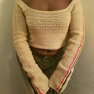 Crochet crop top sweater