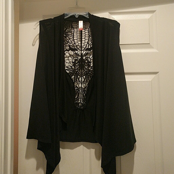 Black sleeveless cardigan