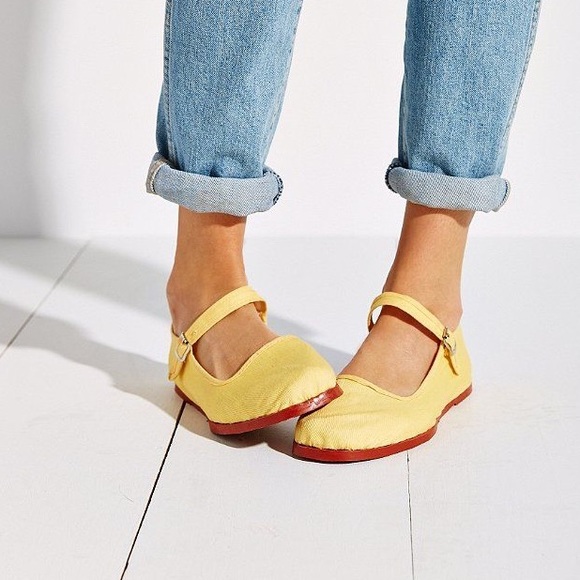 Urban Outfitters yellow Mary Janes, never worn!