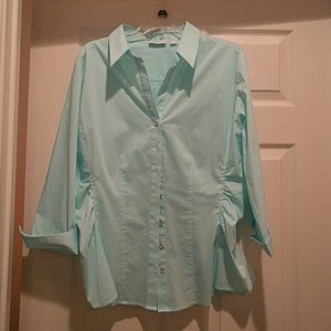 Turquoise New York & Company button up blouse