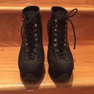 YSL Platform Wedge Booties