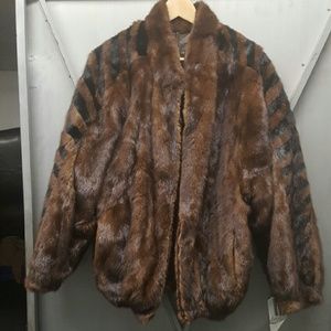 Fox fur bomber jacket