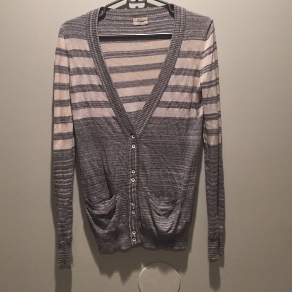 Wallace Grey and White striped sweater