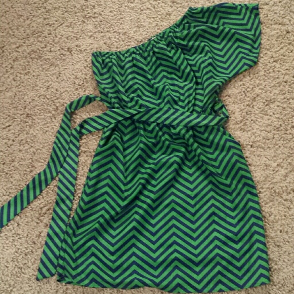 Chevron One Shoulder Dress