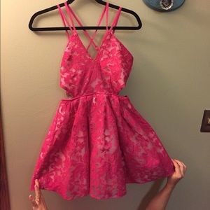 Pink lace cut out dress from nasty gal